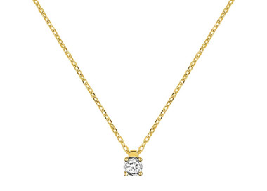 Collier diamant 0.08ct Or Jaune et Blanc Or 375