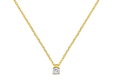 Collier diamant 0.064ct Or Jaune et Blanc Or 375