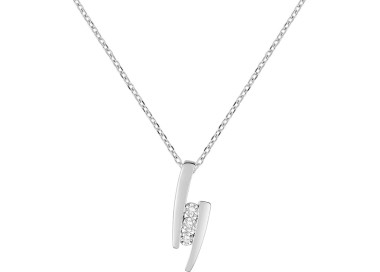 Collier diamant 0.018 Or Blanc 375