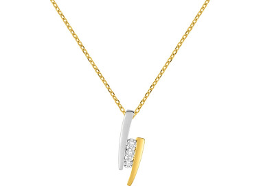 Collier diamant 0.018 Or Jaune 375 rhodiée