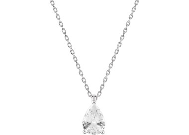 Collier 42cm oxyde(s) de zirconium 1.03c Or Blanc 375