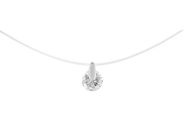 Collier 42cm oxyde(s) de zirconium Or Blanc 375