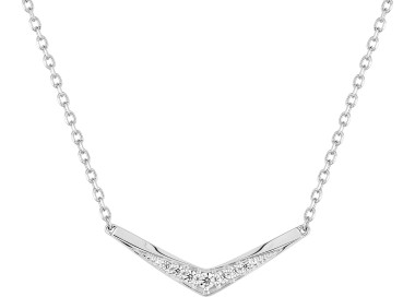 Collier 42cm oxyde(s) de zirconium Or Blanc 375