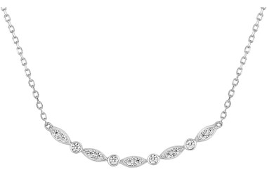 Collier 42cm oxyde(s) de zirconium Or Blanc 375