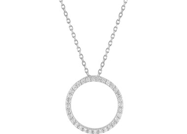 Collier oxyde(s) de zirconium Or Blanc 375