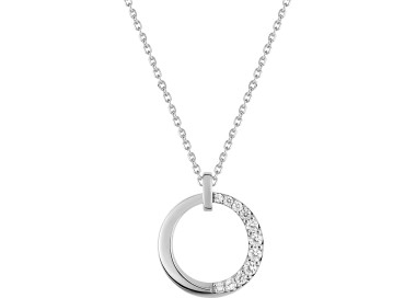 Collier oxyde(s) de zirconium Or Blanc 375