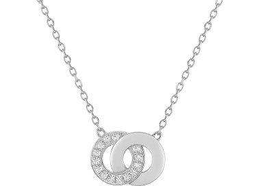 Collier oxyde(s) de zirconium Or Blanc 375