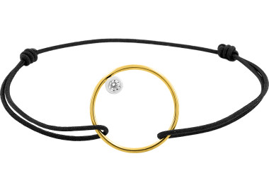 Bracelet cordon oxyde(s) de zirconium Or Jaune 375 rhodiée