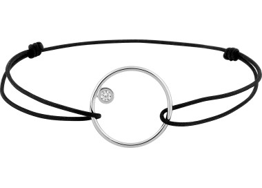 Bracelet cordon oxyde(s) de zirconium Or Blanc 375