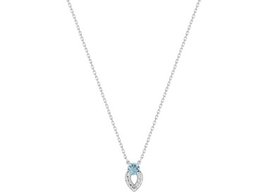 Collier topaze bleue traitée oxyde(s) de zirconium Or Blanc 375