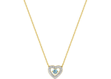 Collier topaze bleue traitée oxyde(s) de zirconium Or Jaune 375 rhodiée