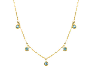 Collier topaze bleue traitée Or Jaune 375