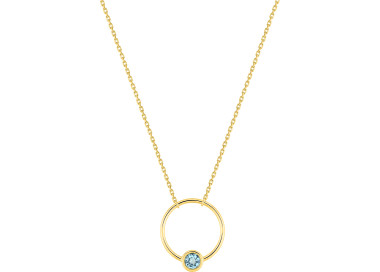 Collier topaze bleue traitée Or Jaune 375