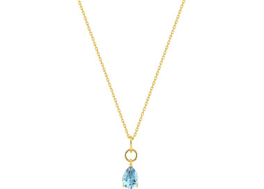 Collier topaze bleue traitée Or Jaune 375