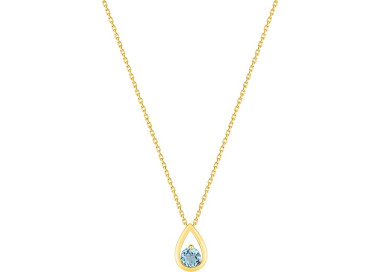 Collier topaze bleue traitée Or Jaune 375