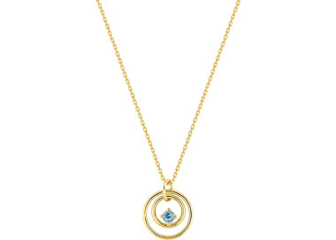 Collier topaze bleue traitée Or Jaune 375