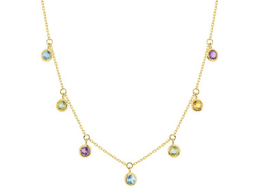 Collier topaze bleue traitée pe ciam Or Jaune 375