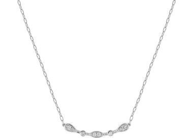 Collier diamant 0.09ct Or Blanc 375