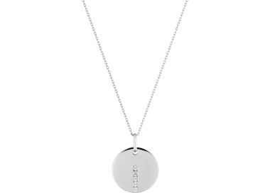 Collier oxyde(s) de zirconium Or Blanc 375