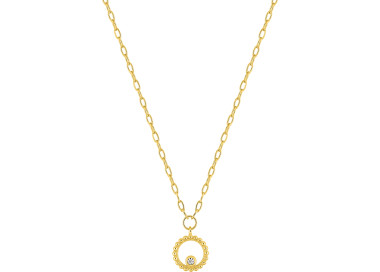 Collier oxyde(s) de zirconium Or Jaune 375