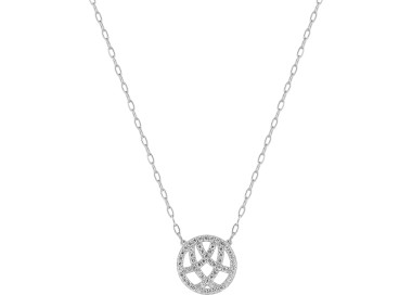 Collier oxyde(s) de zirconium Or Blanc 375