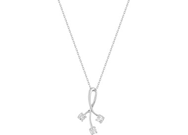 Collier oxyde(s) de zirconium Or Blanc 375