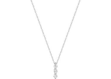 Collier oxyde(s) de zirconium Or Blanc 375