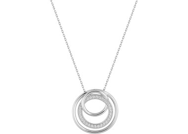 Collier oxyde(s) de zirconium Or Blanc 375