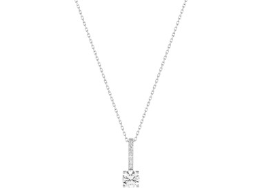 Collier oxyde(s) de zirconium Or Blanc 375