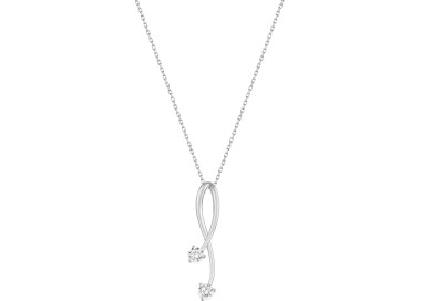 Collier oxyde(s) de zirconium Or Blanc 375