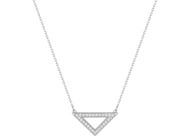 Collier oxyde(s) de zirconium Or Blanc 375