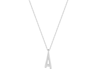 Collier oxyde(s) de zirconium Or Blanc 375