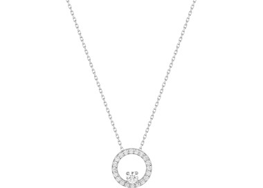 Collier oxyde(s) de zirconium Or Blanc 375