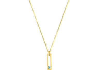 Collier topaze bleue traitée Or Jaune 375