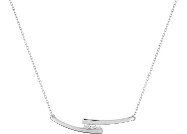 Collier oxyde(s) de zirconium Or Blanc 375