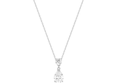 Collier oxyde(s) de zirconium Or Blanc 375