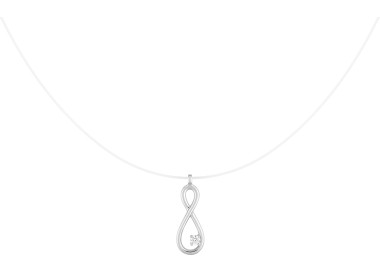 Collier fil nylon oxyde(s) de zirconium Or Blanc 375