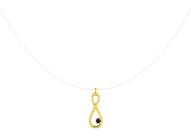 Collier fil nylon saphir Or Jaune 375