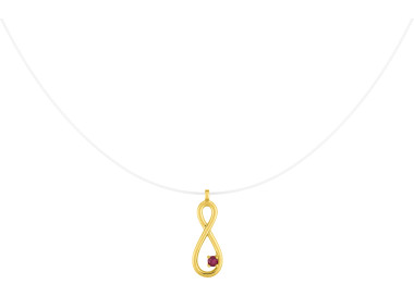 Collier fil nylon rubis Or Jaune 375