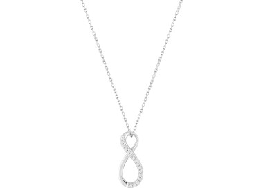 Collier oxyde(s) de zirconium Or Blanc 375