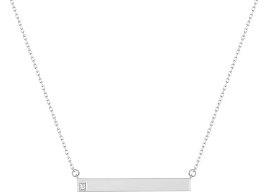 Collier diamant 0.01ct Or Blanc 375