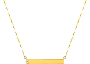 Collier diamant 0.01ct Or Jaune 375