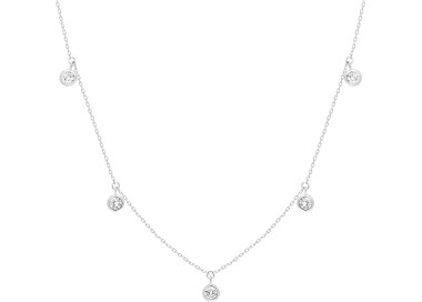 Collier oxyde(s) de zirconium Or Blanc 375