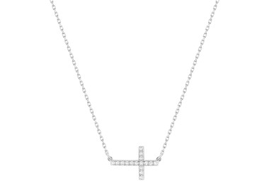 Collier oxyde(s) de zirconium Or Blanc 375