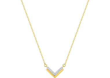 Collier oxyde(s) de zirconium Or Jaune 375 rhodiée