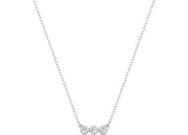 Collier oxyde(s) de zirconium Or Blanc 375