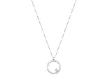 Collier oxyde(s) de zirconium Or Blanc 375