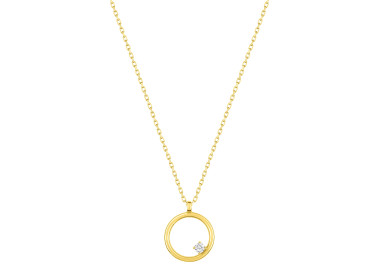 Collier oxyde(s) de zirconium Or Jaune 375