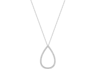 Collier oxyde(s) de zirconium Or Blanc 375