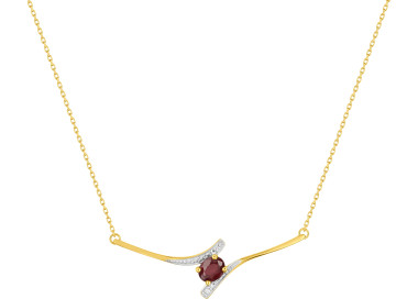 Collier rubis oxyde(s) de zirconium Or Jaune 375 rhodiée